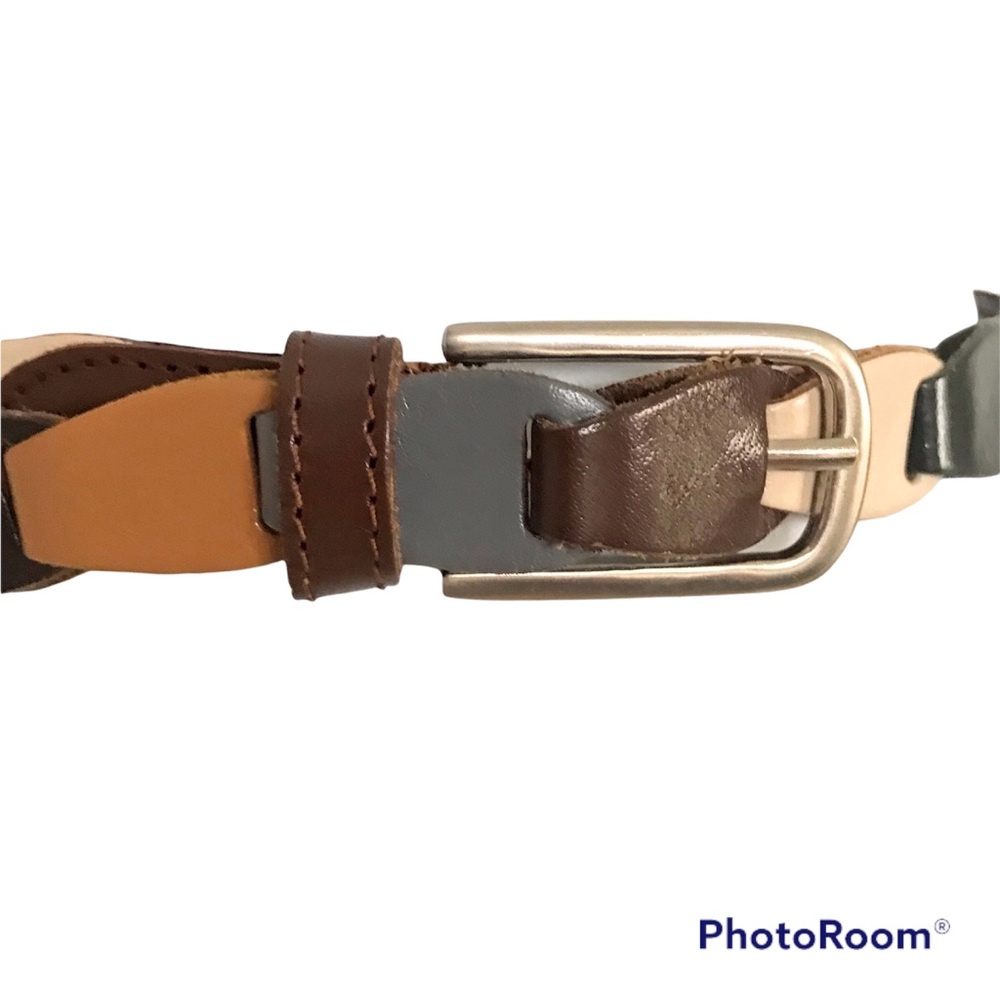 CAPEZIO Belt Leather Gray Tan Black Dark & Light Brown Silver Buckle Adjustable